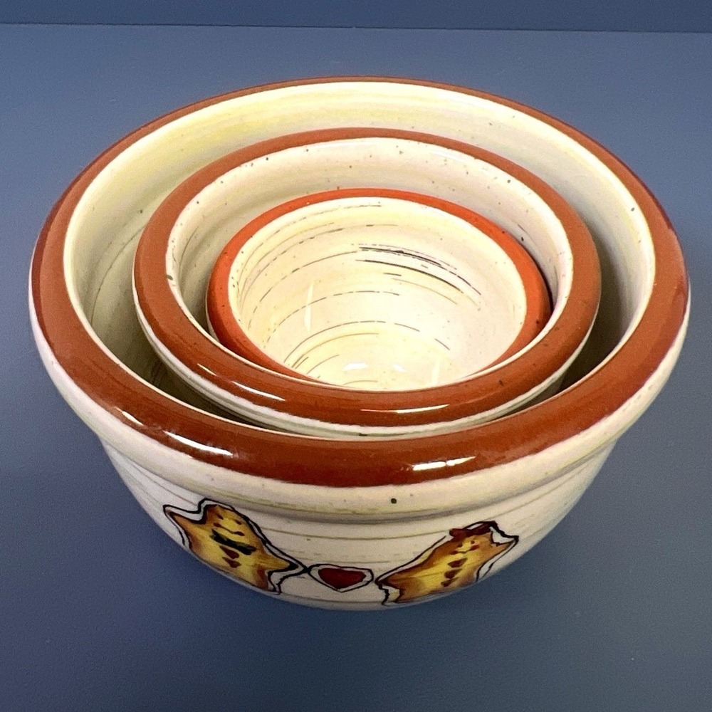Boyds Bears Jilian's Sugar Spice Bowls 654616 Miniature Nesting Bearware Pottery